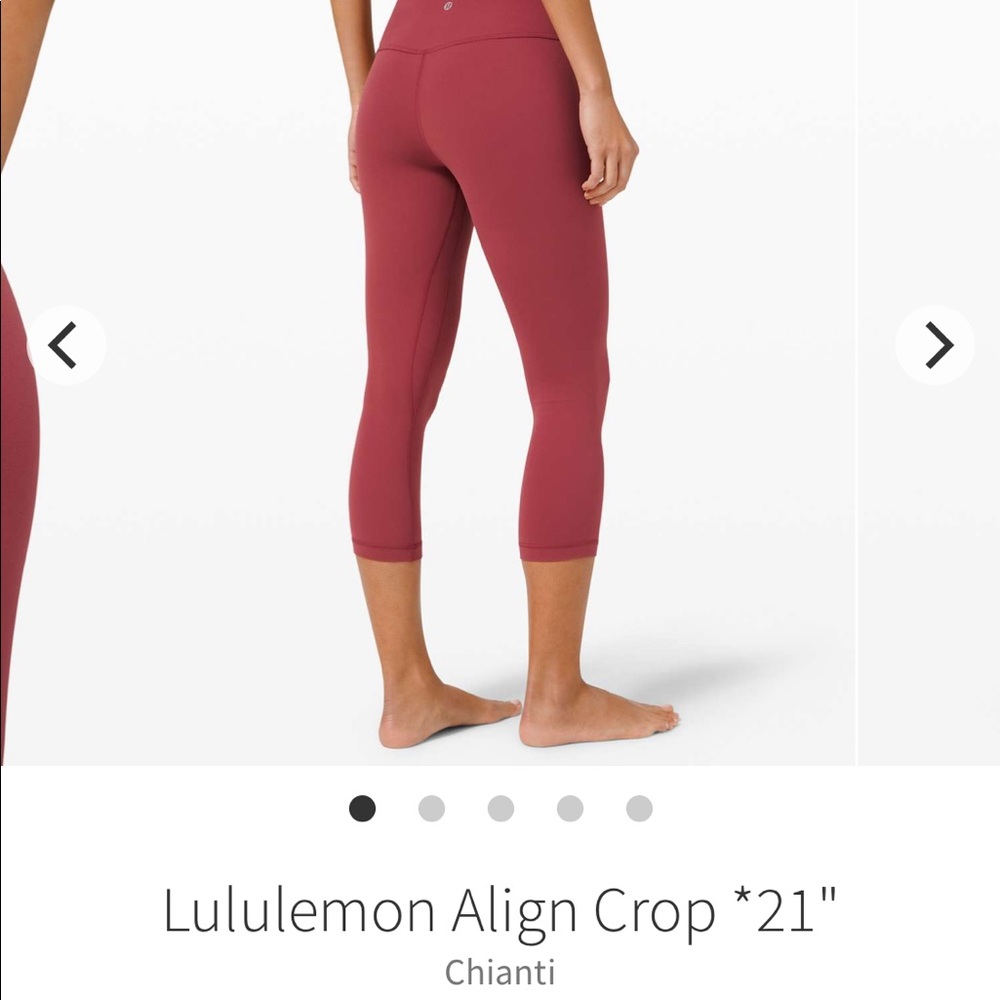 ISO - Lululemon Align 21” in color Chianti, size 4
